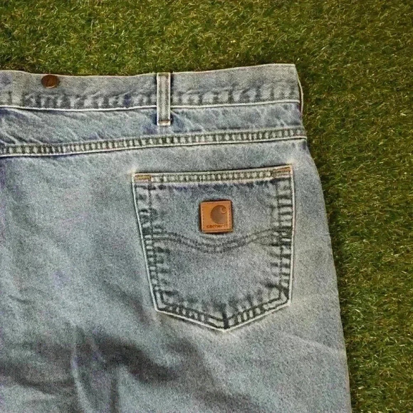 Carhartt Mens B17 Relaxed Tapered Jean 46x32 Classic Heavy Denim Rugged 4430 - Picture 9 of 10